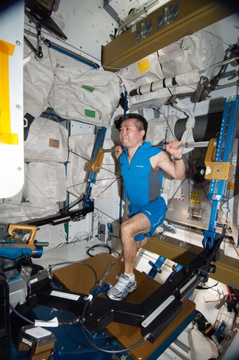 Wakata exercises on the aRED