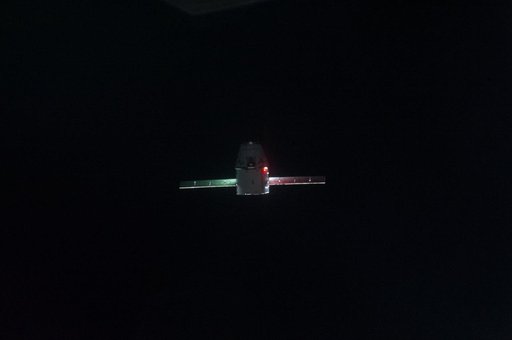 Dragon Spacecraft on Approach to ISS