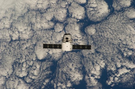 Dragon Spacecraft on Approach to ISS