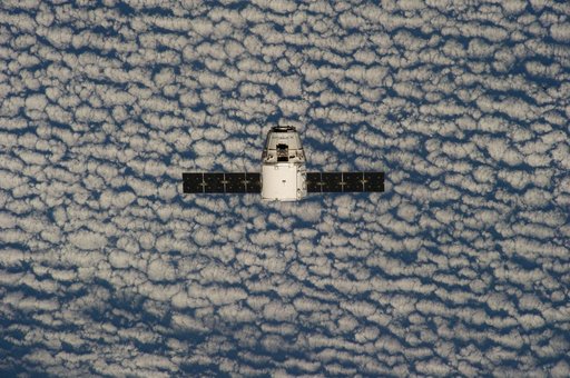 Dragon Spacecraft on Approach to ISS