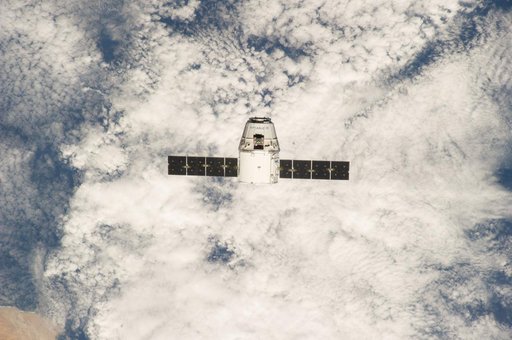 Dragon Spacecraft on Approach to ISS
