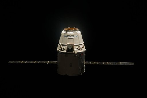 Dragon Spacecraft on Approach to ISS