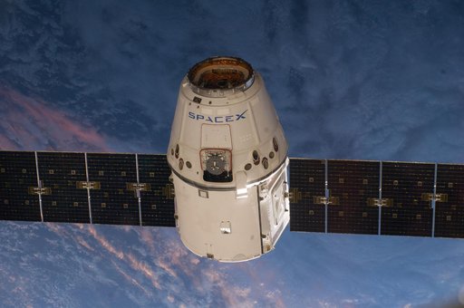 Dragon Spacecraft on Approach to ISS
