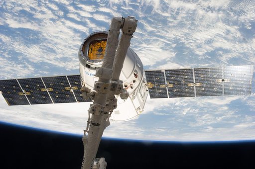 Dragon Spacecraft on Approach to ISS