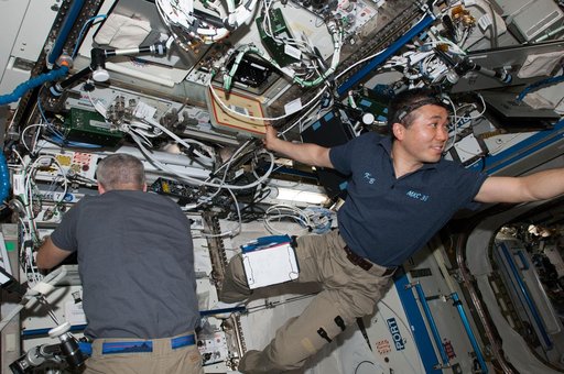 Wakata conducts CPCG-HM Unit Installation and Activatation