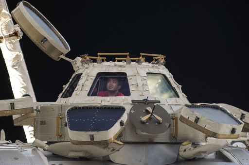 View of Wakata in a Cupola Window