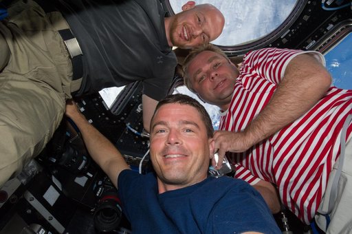 Gerst, Wiseman and Suraev in Cupola