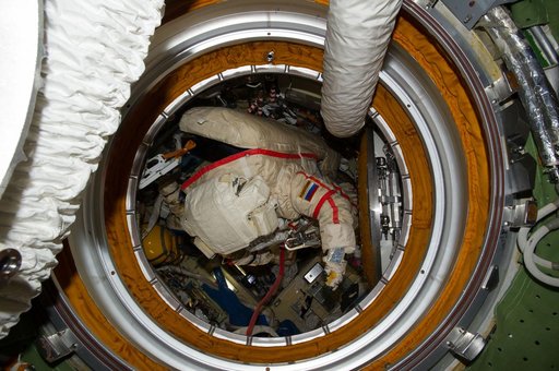 Russian ORLAN space suits ready for EVA 38