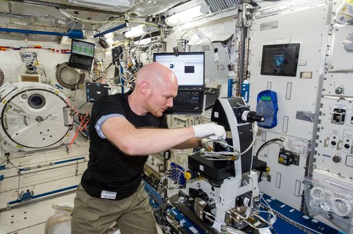 Gerst installs CMS-2 in KIBO rack