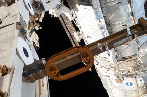 Exterior view of ISS during EVA 28