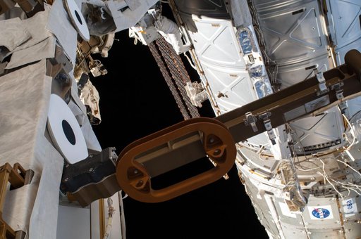 Exterior view of ISS during EVA 28