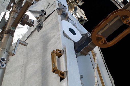 Exterior view of ISS during EVA 28
