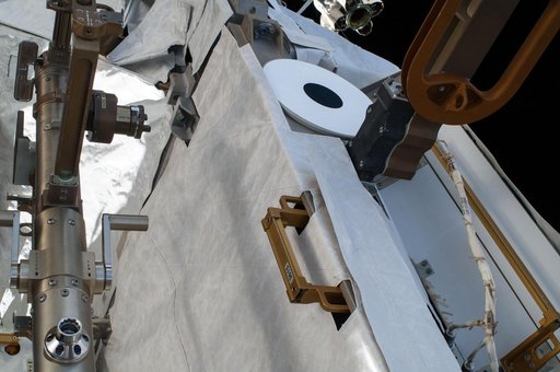 Exterior view of ISS during EVA 28