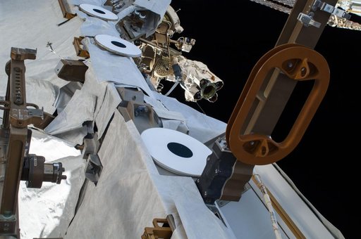 Exterior view of ISS during EVA 28