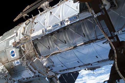 Exterior view of ISS during EVA 28