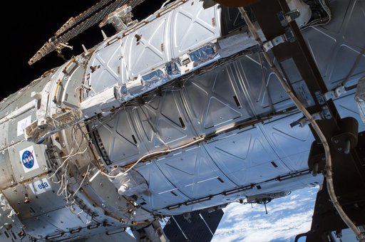 Exterior view of ISS during EVA 28