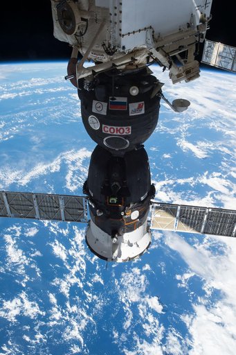 View of the Docked Soyuz TMA-15M Spacecraft