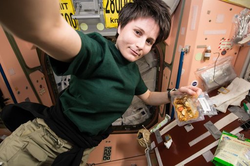 Cristoforetti in Node 1 during meal time