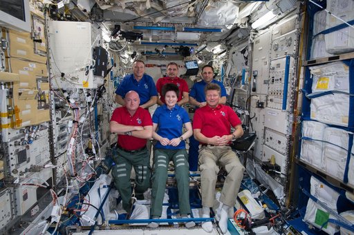 Expedition 43 crew in JEM
