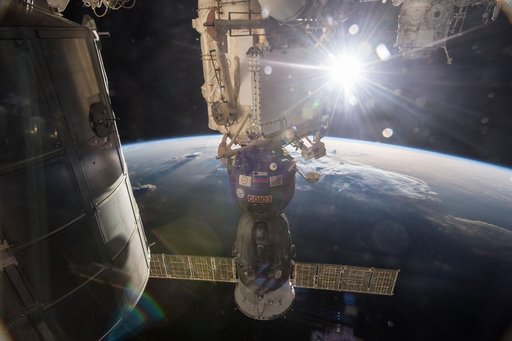 Soyuz TMA-15M vehicle at dusk