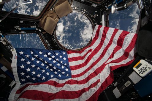 Celebrating Flag Day in the Cupola Module
