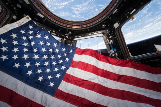 Celebrating Flag Day in the Cupola Module