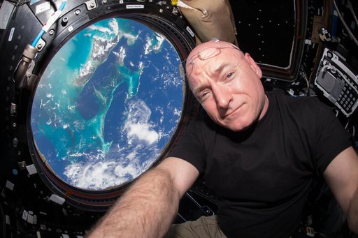 Kelly in the Cupola Module