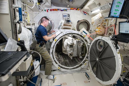 Lindgren conducts JEM SSOD Removal in Kibo