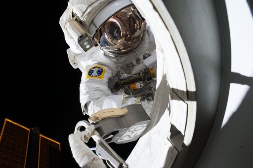View of Kelly outside the A/L during EVA 32