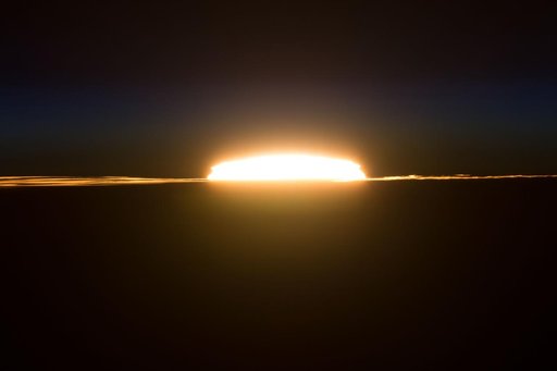 View of sunrise taken by the Expedition 46 crew