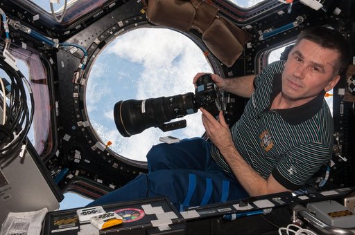 Malenchenko in the Cupola Module