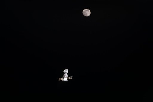 Departing Soyuz TMA-19 and the Moon