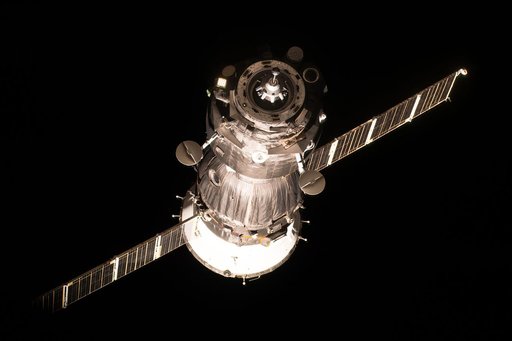 Soyuz MS-01 spacecraft on approach to the ISS