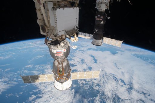 Docked Soyuz and Progress Spacecraft