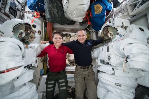 Astronauts Anne McClain and David Saint-Jacques