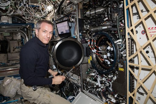 Astronaut David Saint-Jacques works on the Combustion Integrated Rack