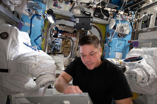 Behnken during EVA Preparations