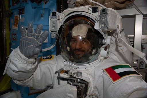 UAE astronaut Sultan Alneyadi pictured in his spacesuit
