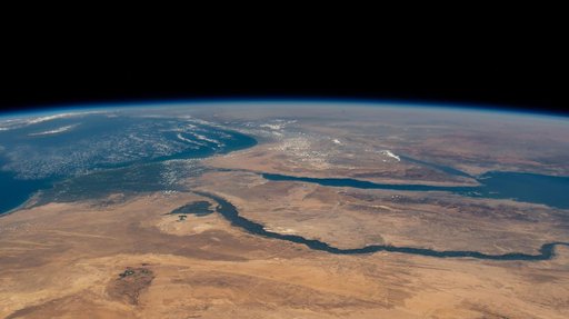 The Nile River flows into the Mediterranean Sea