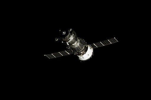 The Soyuz MS-25 spacecraft departs the space station