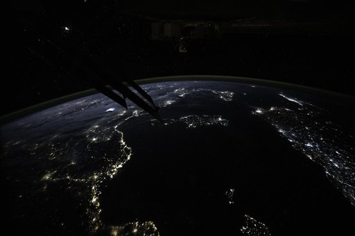 Night Lights Along the Mediterranean Sea