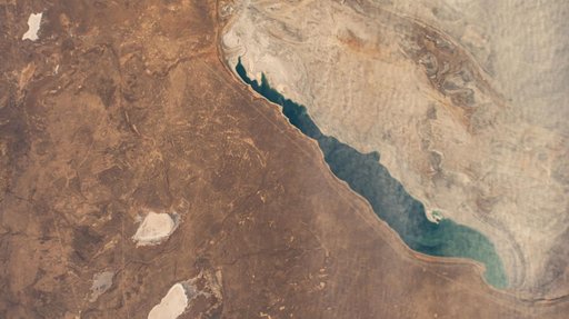 The Aral Sea, once the third largest lake in the world