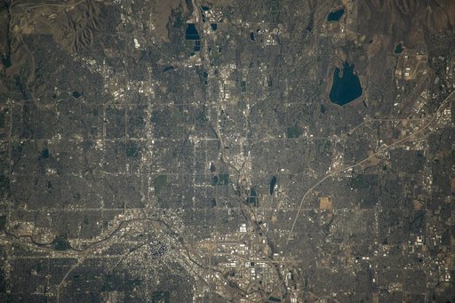 Denver, Colorado, split by the South Platte River