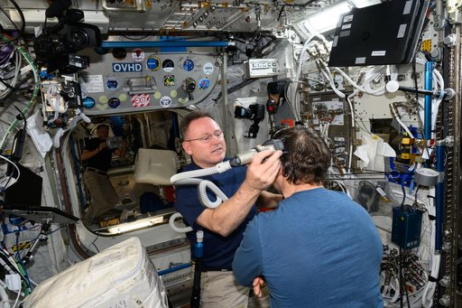 Haircut day on the International Space Station