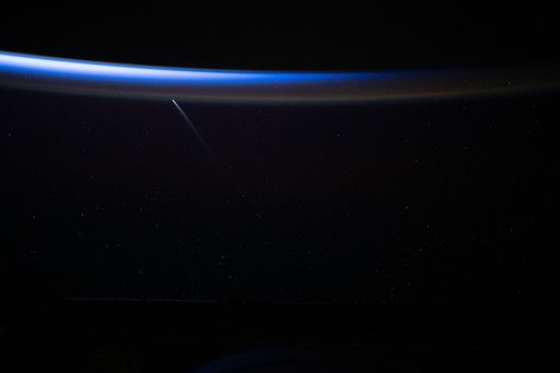 Comet C/2023 A3 is pictured from the International Space Station