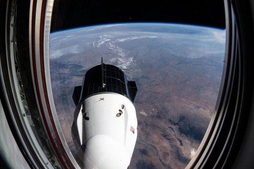 The SpaceX Dragon Freedom spacecraft above the Sunflower State of Kansas