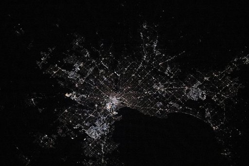 The city lights of Melbourne, Australia