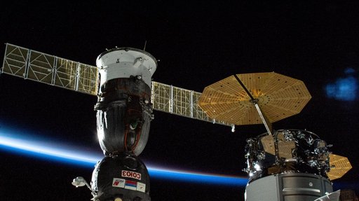 Ahe Soyuz MS-26 crew ship and the Cygnus cargo spacecraft