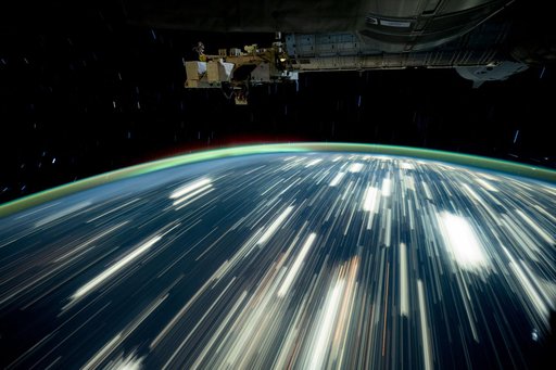 A long-exposure shot as the International Space Station soared 257 miles above northern Mexico