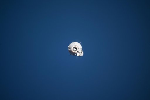 The SpaceX Dragon cargo spacecraft approaches the International Space Station